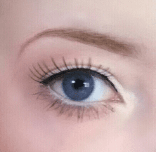 My hooded eye shown with a simple black liquid liner over top.