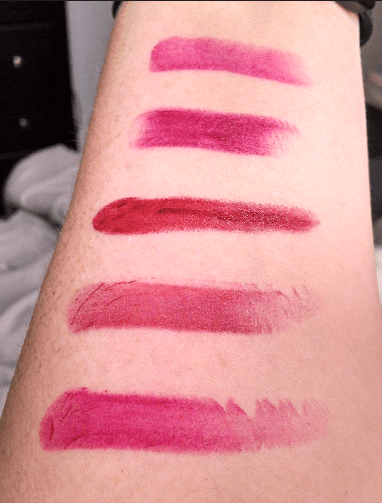 top to bottom: Aria, Vintage Vibe, Black Orchid, Cherry Bomb, & Sugar Plum Fairy