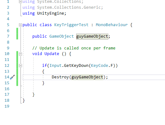 Single line of code to destroy an object