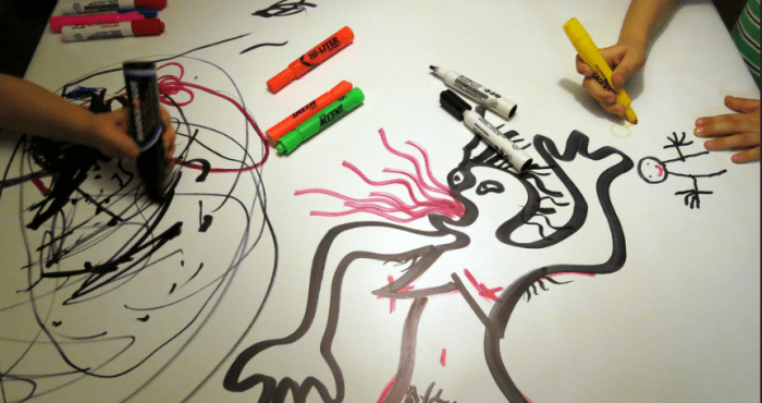Young children can't always articulate their fears. Letting them draw a picture is a great way for them to express their feelings and give parents insight into their worries.