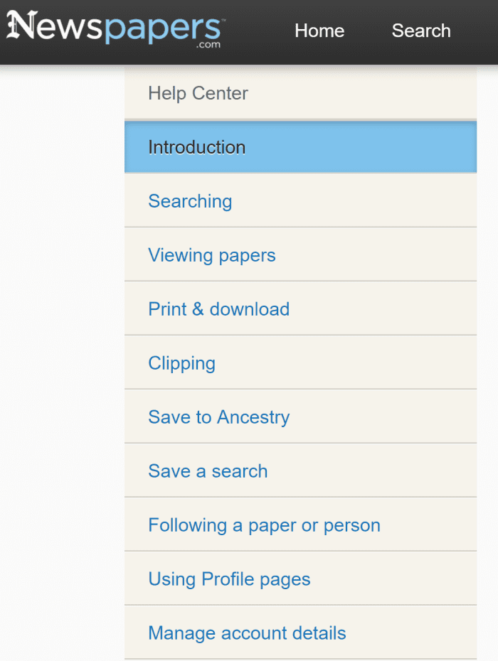 Browse the help section of Newspapers.com to pick up valuable search tips and to make full use of the database.