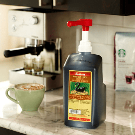 The Starbucks store offers Fontana sauces in place of mocha, white mocha, and some seasonal flavors.