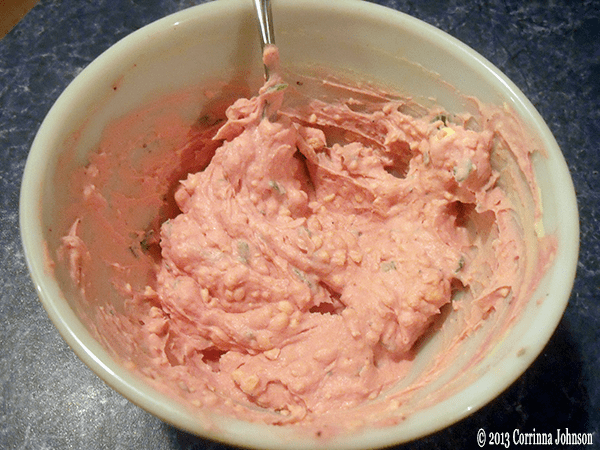 Step 5: Add red food coloring. Add 3–4 drops of red food coloring to the egg mixture