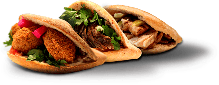 Modern-day mediterranean-style pita sandwiches