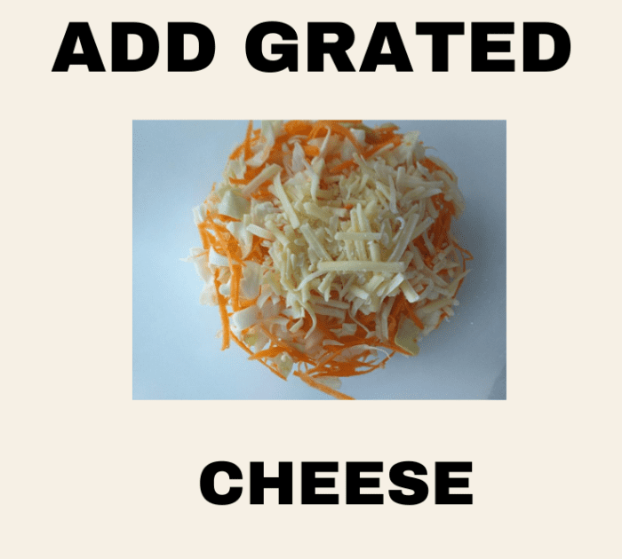 Add grated cheese.