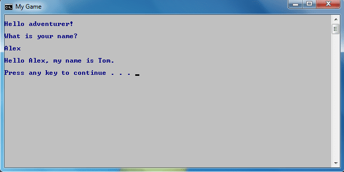 Here is what happens when a player types in his name, then you feed that name back to him with the echo command.