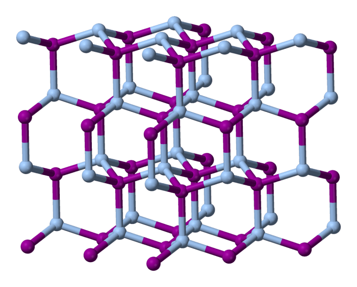 Molecular Matrix - Silver Iodide. Its similar hexagonal shape gives this compound a similar ability to precipitate water vapor.