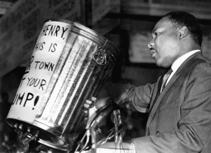 Dr. Martin Luther King Jr. was in Memphis during the sanitation workers strike in March 1968.