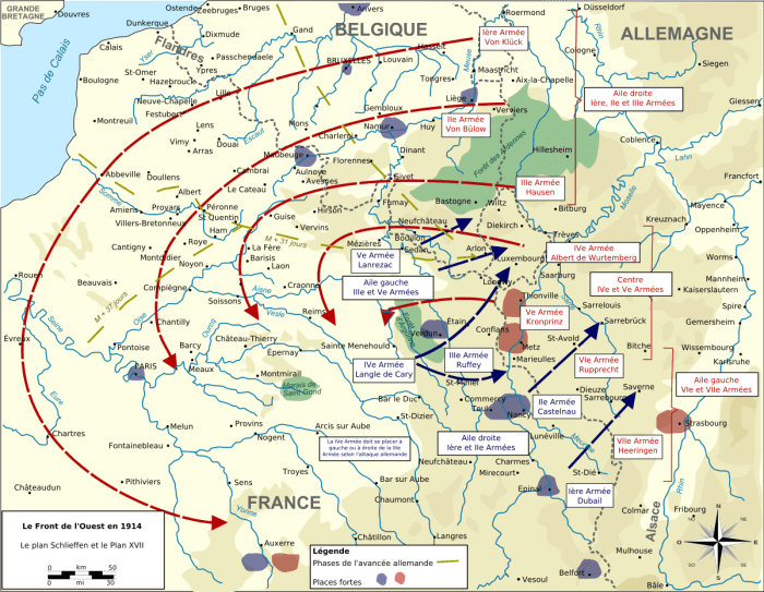 Plan XVII, an offensive plan to attack Germany in the center, faltered quickly in the face of German defense. It did however, have the flexibility to enable a rapid redeployment north.