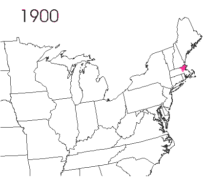 The Spread of the L. dispar Caterpillar in the USA Over Time