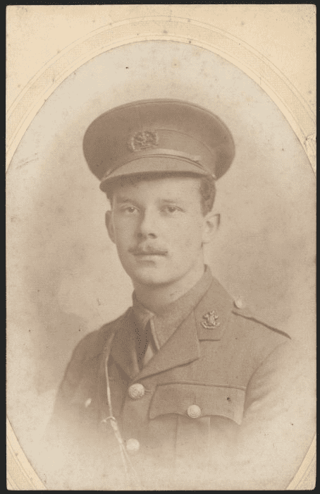 Leslie Heron Beauchamp (1894-1915), brother of Katherine Mansfield, in the uniform of the South Lancashire Regiment. There is a clear echo of her brother's sufferings in the trenches in the story "The Fly"