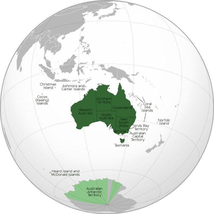 States and territories of Australia; the crucifix frog is found in Queensland and New South Wales in eastern Australia