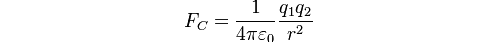 Look familiar? Coulomb's law shows the relation between the charges of the particles, the distance between them, and the proportional force that they create (either attraction or repulsion). The proportion governing this force is vacuum permittivity.