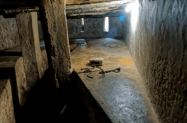 Slave chambers - The transatlantic slave trade grew in such large proportions, the captured men, women, and children were cramped into these cells pending their departure to America and Europe.