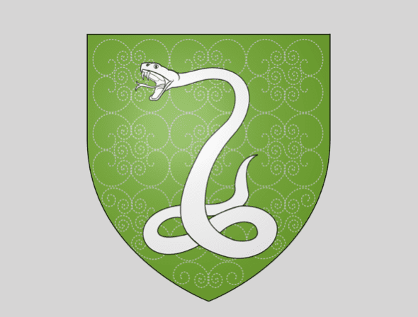 The crest of Slytherin House is a serpent, symbolising cunning and ambition
