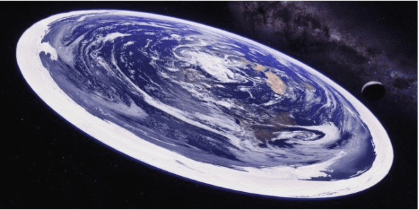 A common opinion of contemporary flat earthers is that the earth is a flat area surrounded by an ice wall.