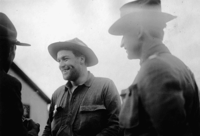 A picture of Lt. Karl E. Linderfelt during the 1913-1914 Colorado Coalfield War, most likely near Ludlow in early 1914.