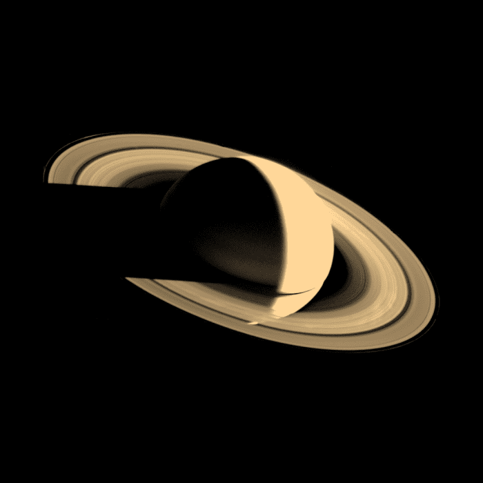 Voyager 1 Spacecraft image of Saturn on Nov. 16, 1980, taken at a distance of 3.3 million miles from the planet.
