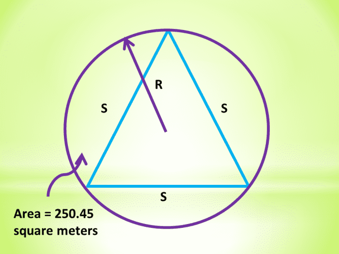 Circle Circumscribing an Equilateral Triangle: Calculator Techniques for Circles and Triangles in Plane Geometry