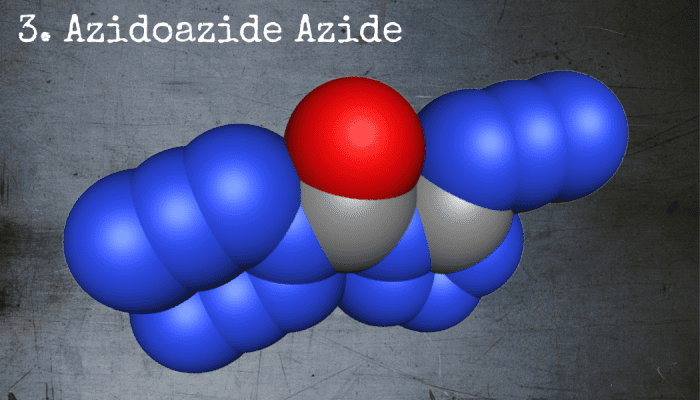 Largely due to the high-energy arrangement of its constituent atoms, azidoazide azide is an extremely volatile explosive.