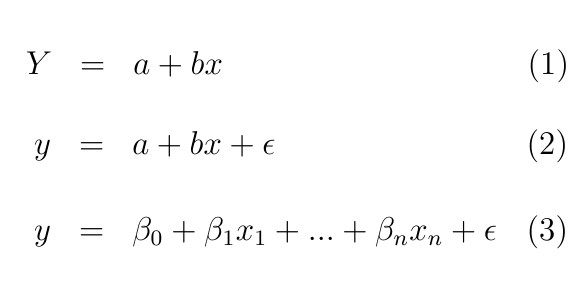Fig. 2. Basic relations for linear regression; where x denotes independent (explanatory) variable whereas y is independent variable.