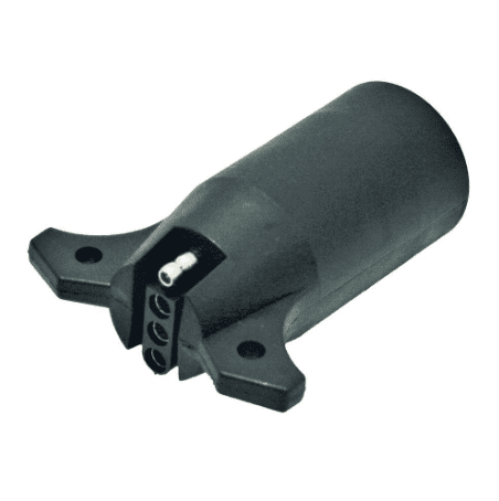 This is a 7-way to 4-way adapter. Very small trailers have the 4-way flat, also known as a 'pig tail'.