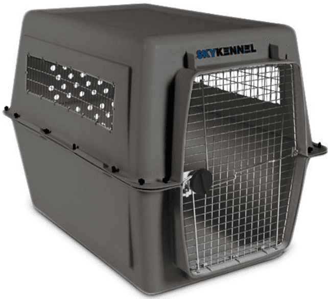 The Petmate Sky Kennel is an airline-approved carrier that comes in sizes large enough to hold large and giant breed dogs.