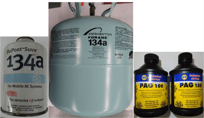 Since 1994 R134a Refrigerant has been used in mobile (cars trucks and equipment) AC Systems with PAG oil being the typical oil.