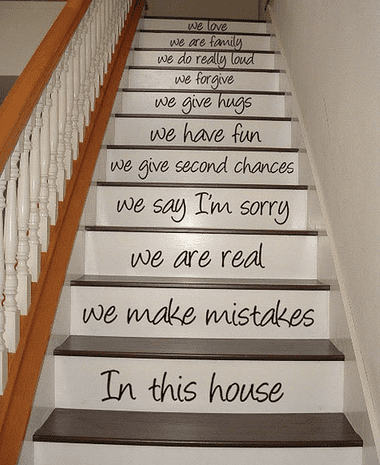 Not all projects will be small—a larger project can be something like these stair decals.