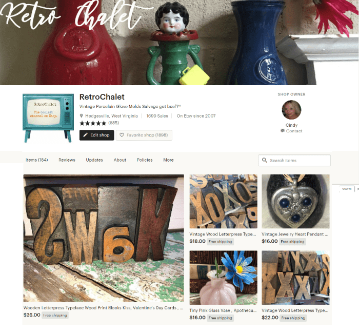 What does your shop banner say about your shop? For this banner, I took a photo of my art, and added text from an online editor. It is representative of the objects found in the shop.