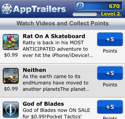 Screenshot of AppTrailers