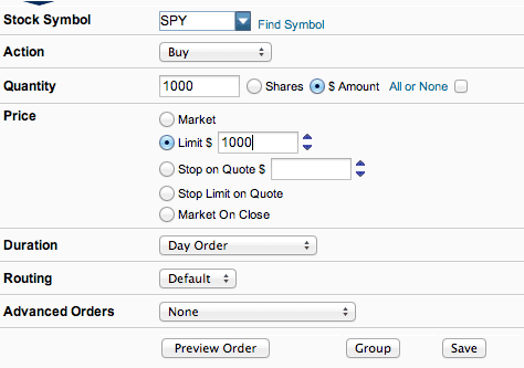 Online order entry example. Dollar amount will be rounded up or down to full shares.