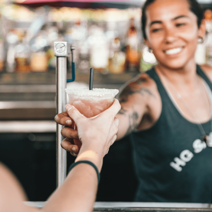 Just because you're a bartender doesn't mean you have to work at a typical bar. What about the bar cart at the zoo? The patio bar at the golf course? The bar on a restaurant's brunch patio?