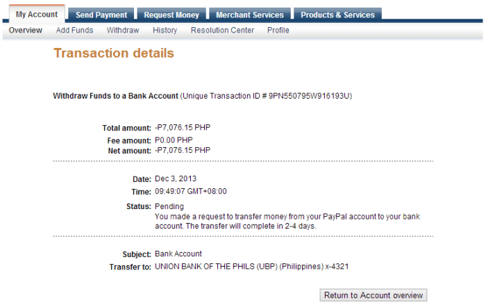dispute paypal transaction without account