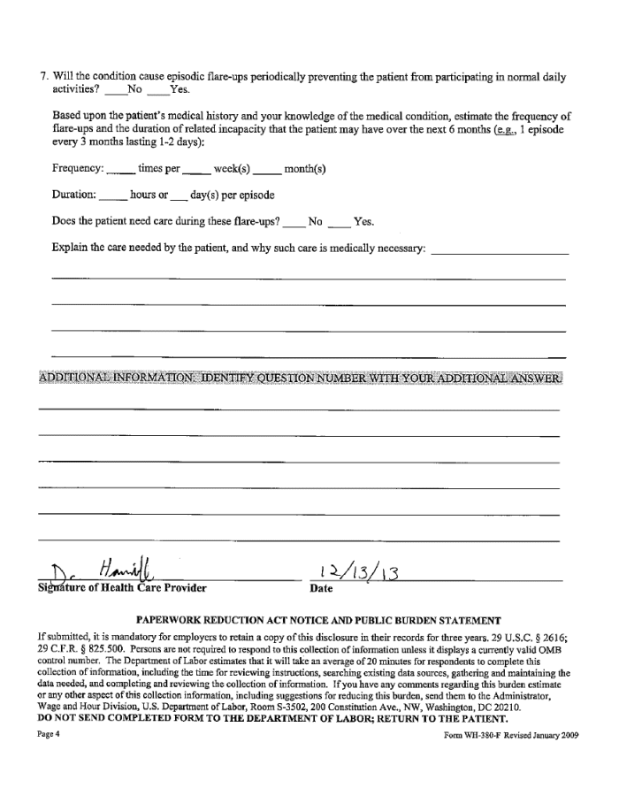 Fmla Form For Doctor To Fill Out