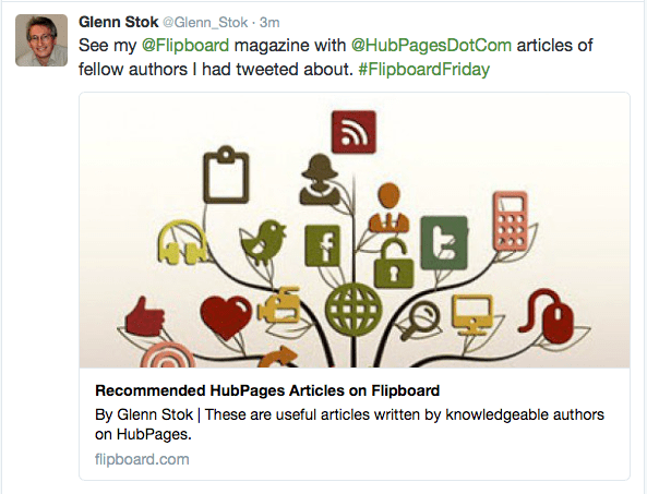 My tweet about a magazine I created.