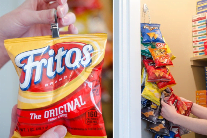 Grab some inexpensive plastic chains from the home store and add some curtain clips or other clips you can find at the home store, and create a chip chain.