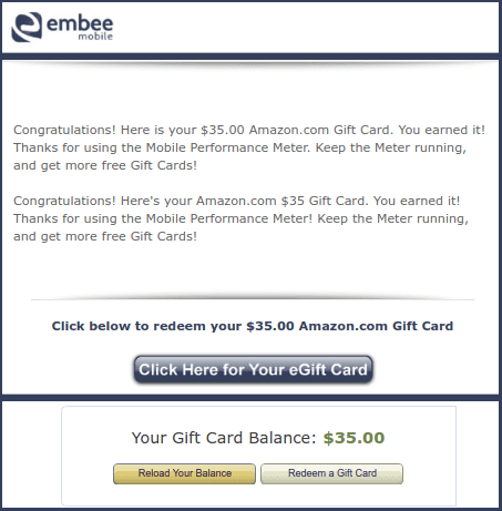 Earn Gift Cards With the Embee Mobile Performance Meter - ToughNickel