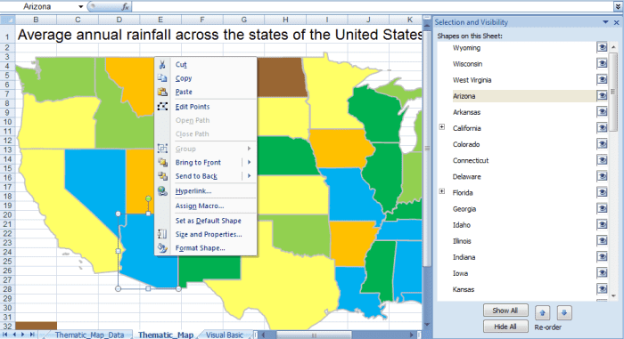 Figure 4: Re-ordering shapes in Excel 2007 and Excel 2010 using the Selection Pane.