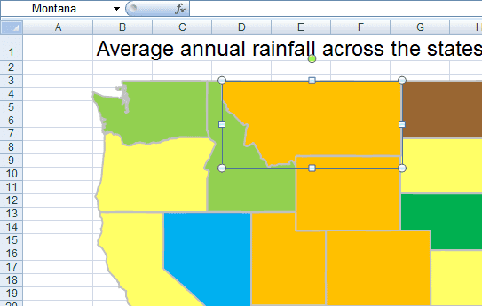 Figure 2: Identifying the name of a shape in Excel 2007 or Excel 2010.