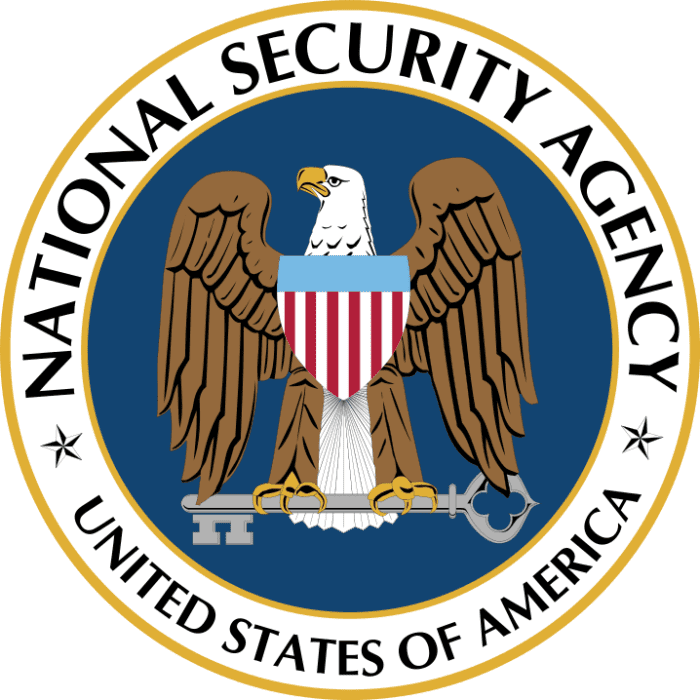 The logo for the National Security Agency (NSA). 