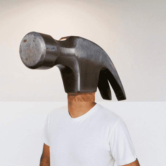 There's something about replacing someone's head with a hammer that makes this a little unsettling.