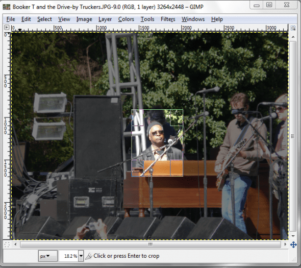 On this photo of Booker T and the Drive-By Truckers, I wanted to get rid of everything else and just have a portrait of Booker T. Jones.