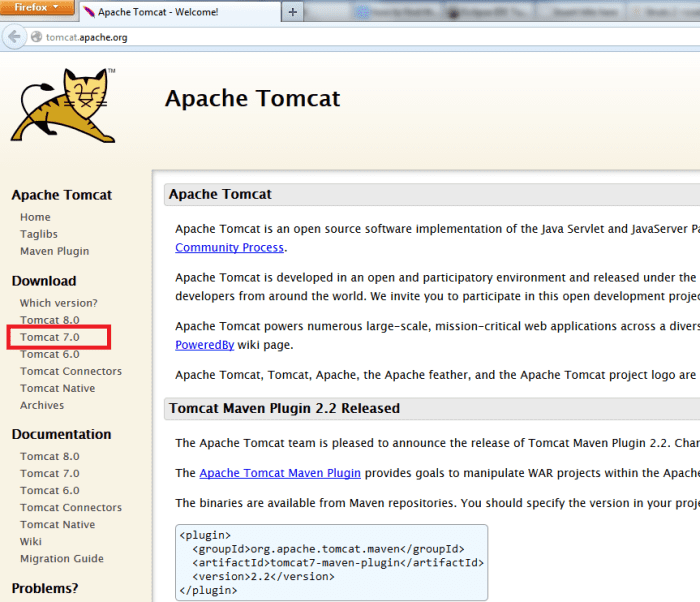 apache tomcat 8 download for windows 7