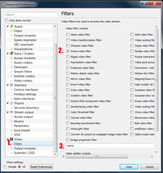  Prise de captures d'écran par lots avec l'image du tutoriel du lecteur multimédia VLC.