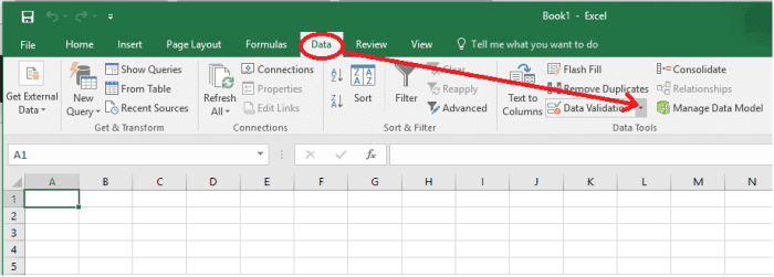 how to make a drop down menu in excel 2016