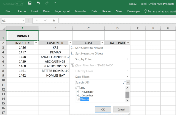 Create a Macro Button in MS Excel to Filter Data - TurboFuture