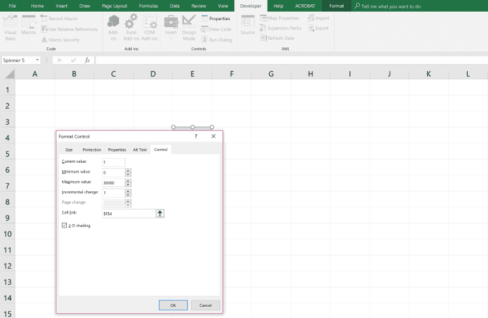 How to Create a Spin Button in Microsoft Excel - TurboFuture