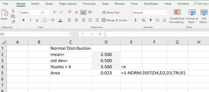 Notice that the example above shows cell references in the function instead of the actual numbers. As you are creating your excel function you can click in the cell of the value you want instead of typing the actual value to build the function faster