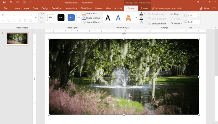 Not every photo is going to fit every shape perfectly. As a result, the shape size may need to be adjusted. In other cases, the photo size may need to be adjusted before it is inserted into the object.